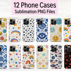 12 Pattern Phone Case Sublimation Bundle, Phone Case Designs, iPhone Case Sublimation,  iPhone Case Templates, Pattern PNG Designs, 300 DPI
