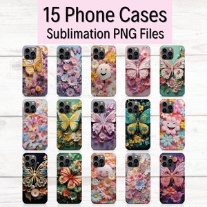 3D Floral Sublimation Telefonhüllen, Telefonkasten bündeln, Telefonkasten Vorlage, Blumen Vorlage Telefon, 3D Telefonkasten Design, 3D Druck Telefonhülle