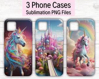 3D Unicorn Sublimation Designs, Phone Cases Template Sublimation, Phone Cases Sublimation, Phone Case Templates, iPhone Case Designs