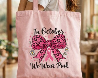 Hope Breast Cancer Tote Bag, Cancer Support gift, Pink Ribbon, Breast Cancer Gifts, Breast Cancer Awareness Bag, Fight Cancer Bag