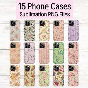 Vintage Flowers Phone Designs For Sublimation, PNG Phone Case Templates, Phone Bundle, Sublimate Phone Case Designs, Vintage Phone Template