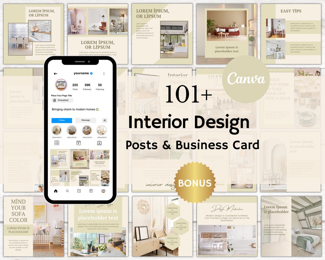 Interior Design Instagram Templates, Minimalist Interior Design Posts ...