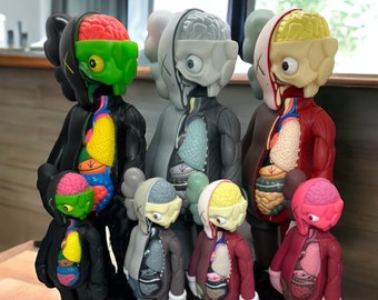 Inspiré de la poupée anatomique KAWS - Série de figurines d'accompagnement, sculpture d'art moderne Kaws, statue artistique, figurine Hypebeast, cadeau parfait