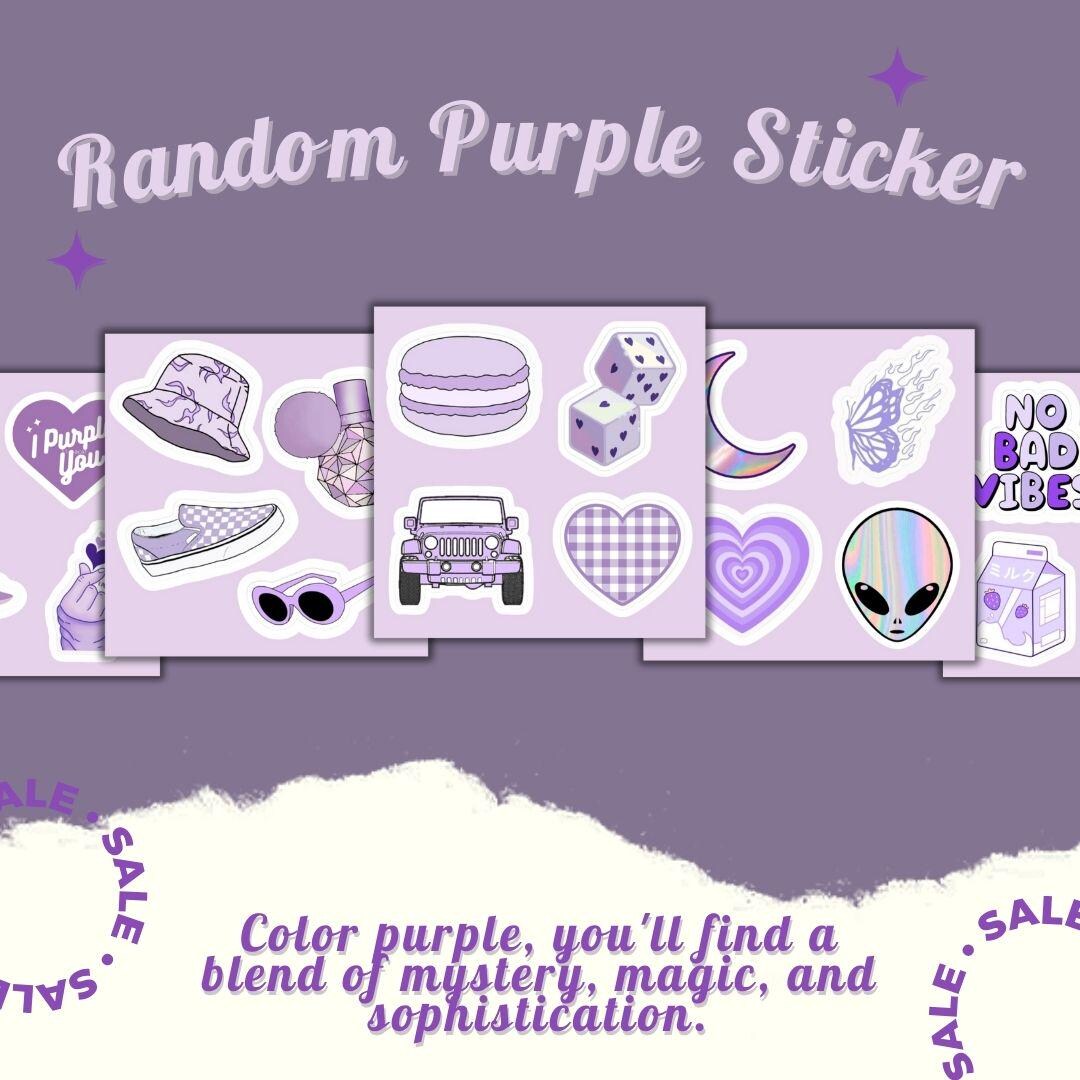 Purple Sticker Label Adhesive Decorative Vibrant Eye Catching Creative ...