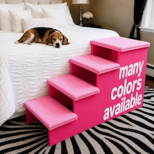 Weymann® Luxury Dog Steps Stairs for Bed – IVDD Safety Aid, USA Made, Carpeted Stairs