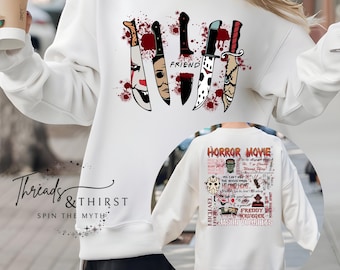 Vintage Horror Movie Sweatshirt: Spooky Season Crewneck