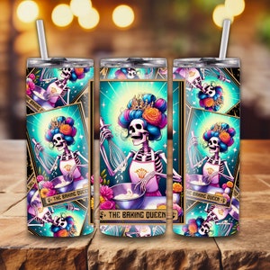 Sarcastische tarotkaartbeker, Mom's Club Tarot, moedertarot, 20 oz-beker, vloekende fee skeletbeker, damescadeau, moedercadeau