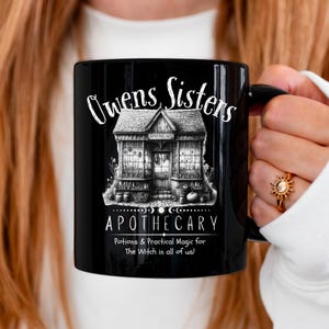 Owens Sisters Apothecary Mug, Practical Magic Inspired Gift, Witchy Coffee Cup