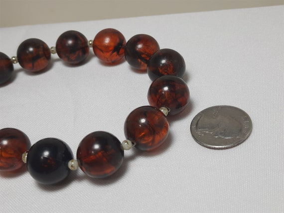 Vintage Lucite Marbled Rootbeer Toned Choker - image 6