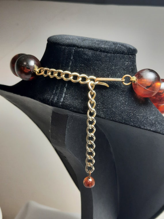 Vintage Lucite Marbled Rootbeer Toned Choker - image 2