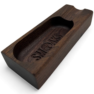 Zigarrenaschenbecher Lignum Vitae Exotisches Holz, Premium-Aschenbecher, elegantes Design, tolles Geschenk für Zigarrenliebhaber Einzigartige Luxus-Zigarrenaschenbecher