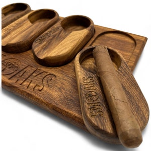Cigar Ashtray Set Handcrafted Luxury French Oak, Premium Ash Tray, Elegant Design, Gift for Cigar Enthusiasts  Unique  Luxury Cigar Ashtrays