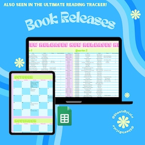 Book Releases Tracker | Book Tracker | Reading Tracker | Reading Planner | Book Spreadsheet | Reading Log | Google Sheets Book Tracker