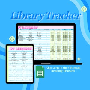 Library Book Tracker: Reading Planner Spreadsheet (Google Sheets)