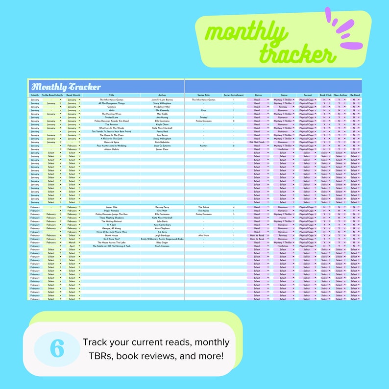 2024 Ultimate Reading Tracker Digital Reading Tracker Digital Book