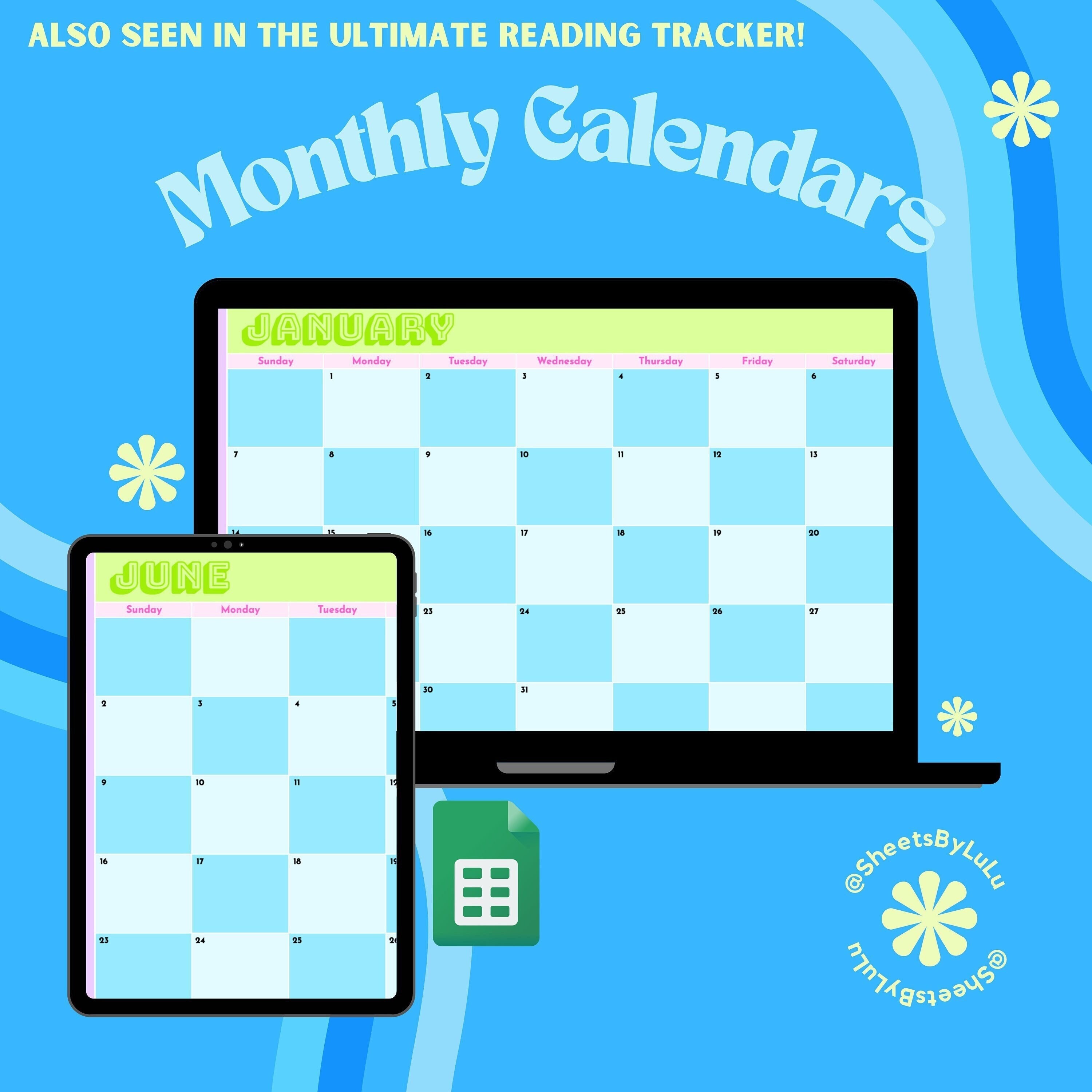 2024 Calendar Template Digital Calendar Digital Planner Google Sheets