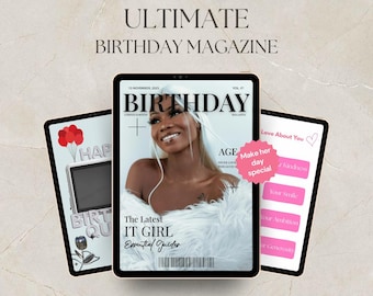 Personalised Birthday Magazine Template | Unique Keepsake (Digital Download)