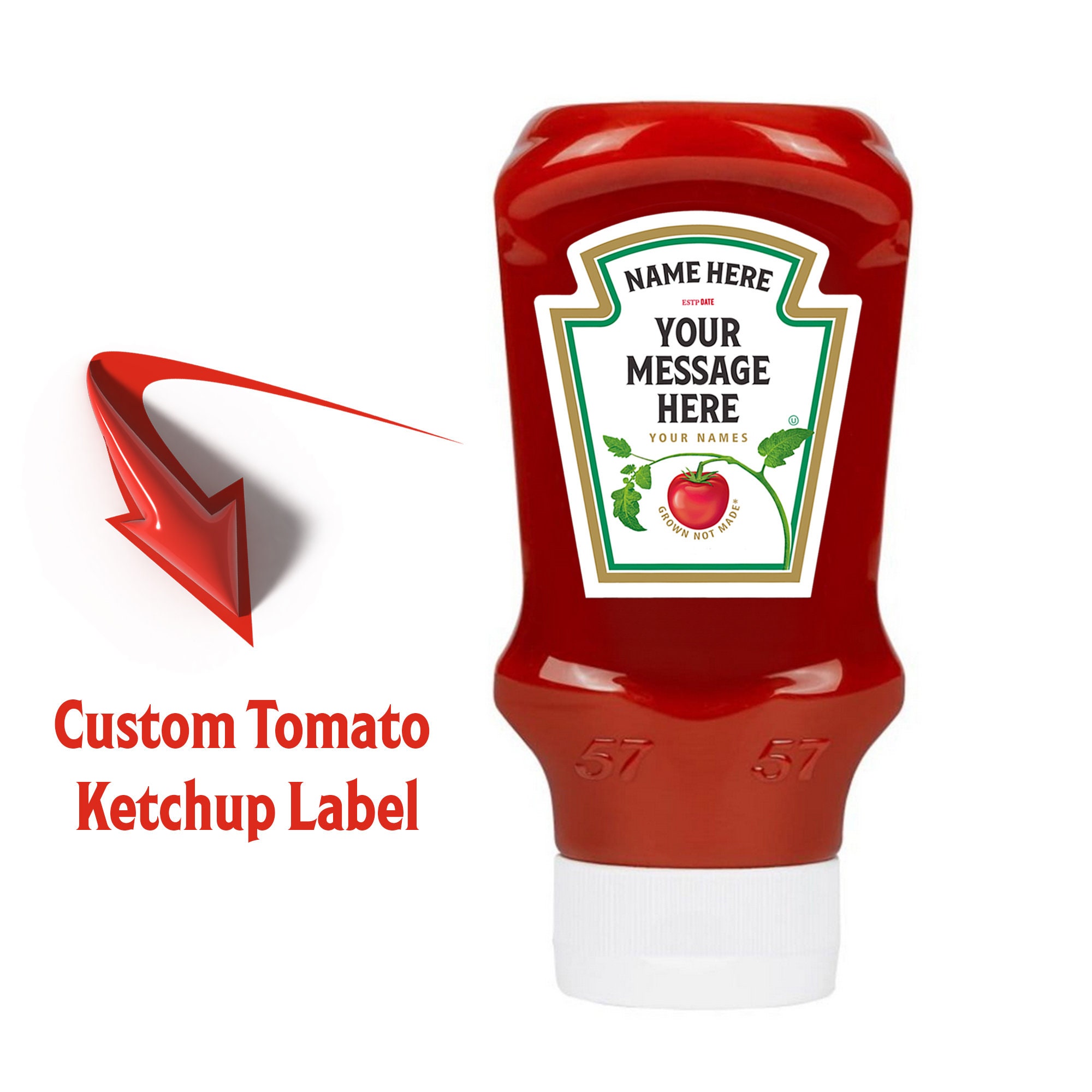 Personalised Tomato Ketchup, Sauce Label Vinyl, Sticker Funny, Gift