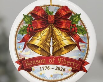 USA Patriotic Ceramic Ornament: 250 Years Freedom Celebration