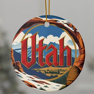 Utah State Christmas Ornament, Unique Holiday Tree Decoration, Utah State Gift, State Pride Christmas Keepsake