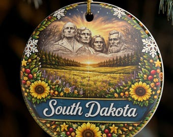 South Dakota Scenic Ornament | Ceramic State Keepsake