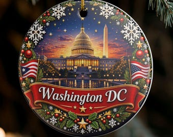Washington DC Capitol Ornament | Ceramic Christmas Decoration