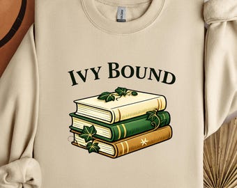 Ivy Bound Crewneck sweatshirt | laurel wreath, book & torch collegiate design