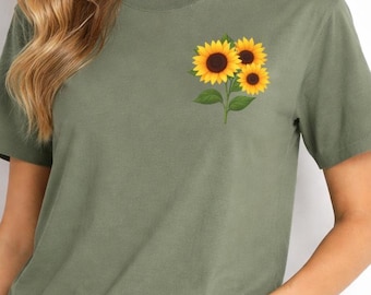 Sunflower Graphic T-shirt - Comfort Colors, Floral Shirt, Trendy t-shirt