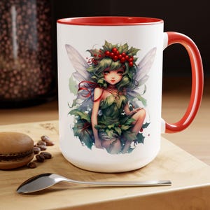 Fairies Coffee Mug, Fairy Lover Two-Tone Coffee Mug, Fairy Lover Gift, Mom Gift, Sister Gift, Two-Tone Coffee Mugs, 15oz
