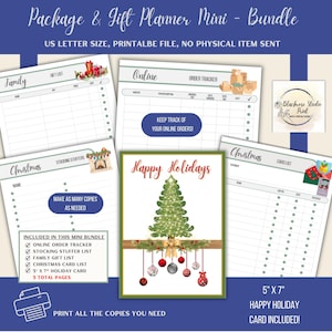 Pakiet świąteczny i mini-pakiet Gift Planner - zawiera wydrukowaną Kartkę Wesołych Świąt. Śledź zamówienia internetowe i twórz listy świąteczne!