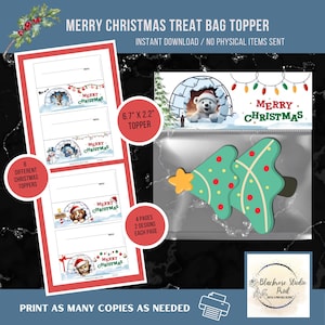 Merry Christmas Igloo Treat Bag Toppers! Print and add snacks for great school or holiday gathering. Prints on 8.5 X 11-inch paper.