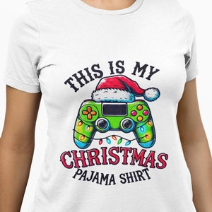 This Is My Christmas Pajama Gamer Video Game Lover Santa Hat T-Shirt This Is My Christmas Pajama Gamer Video Game Lover Santa Hat T-Shirt