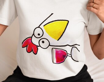 Funny Chicken with Glasses T-Shirt, Watercolor Farm Animal Graphic Tee, Chicken Lover Gift, Unisex Adult Youth Toddler Shirt | Cute Rooster