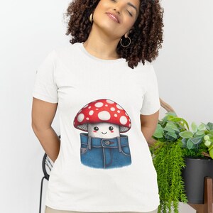 Enchanted Forest Mushroom T-Shirt, Whimsical Fun Red Toadstool Graphic Tee Top, Unique Gift for Nature Lovers, Unisex Soft Cotton Shirt