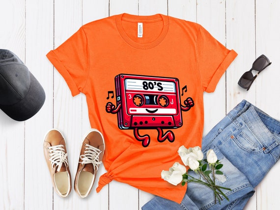 Retro 80s Cassette Tape T-shirt, Unisex Vintage Dance Music Retro 80s Cassette Tape T-shirt, Unisex Vintage Dance Music