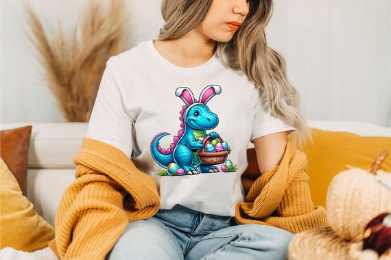 Easter Dinosaur Shirt T-Rex Egg Hunt Is On Funny Tee Basket Easter Dinosaur Shirt T-Rex Egg Hunt Is On Funny Tee Basket