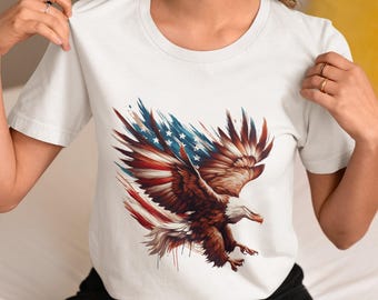 American Flag Eagle T-Shirt | Patriotic Unisex Tee | Independence Day Apparel | US Flag Eagle Shirt | Gift for Veterans |Memorial Day Outfit