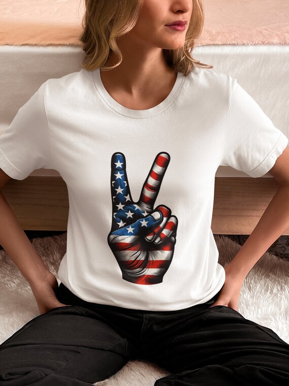 Patriotic Peace Sign Tee Patriotic Peace Sign Tee