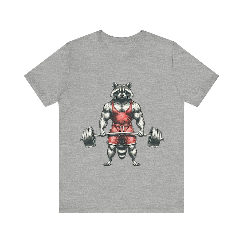 Bodybuilding Raccoon T-shirt | Funny Muscular Animal Tee | Gym Workout ...