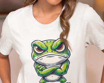 Angry Frog T-Shirt - Funny Grumpy Toad Meme Tee - "You Have a Problem?" Sarcastic Amphibian Shirt - Quirky Cartoon Frog Humor - Unisex Gift