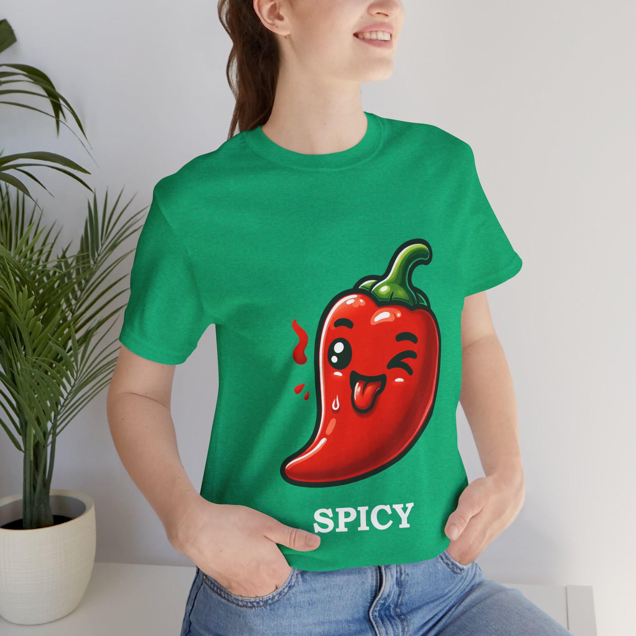 トップス Chili Pepa Spicy Red Chili Pepper Unisex T-shirt - Cute Anthropomorphic Chili