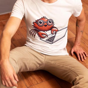 Crab Programmer T-Shirt - Cute Geeky Tech Tee for Coders, Developers, Rustaceans, Computer Science Gift, Nerdy Unisex Shirt for Tech Lovers