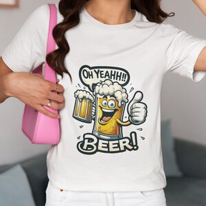 Unisex Beer T-Shirt | Oh Yeah Beer Lover Tee | Craft Beer Enthusiast Graphic Shirt | Funny Brewery & Party Shirt | Gift Idea for Him, Her