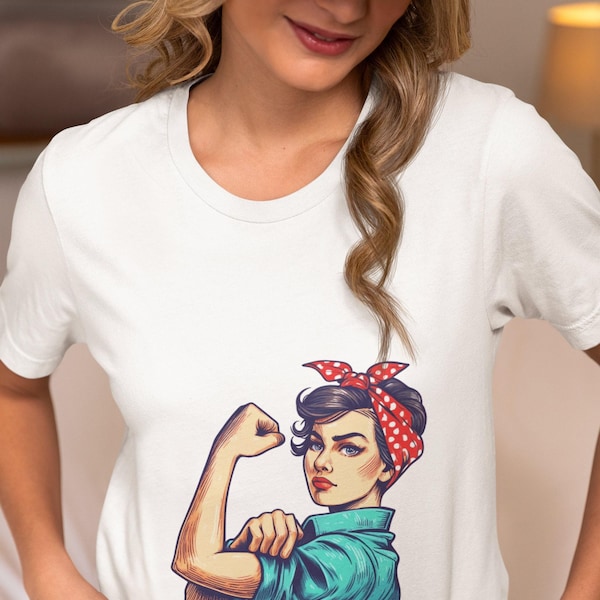 Empowering Rosie the Riveter Unisex T-Shirt - Vintage WWII Iconic Graphic Tee for Feminist, Girl Power, and Women's Rights Enthusiasts Top