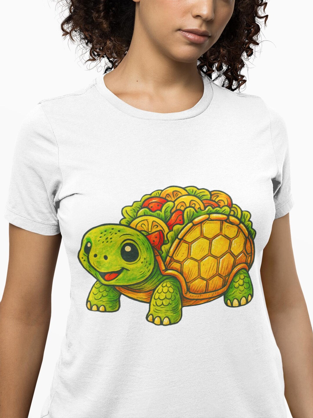 Cute Taco Turtle Shirt – Kawaii Turtle With Taco Salad Shell Graphic ...