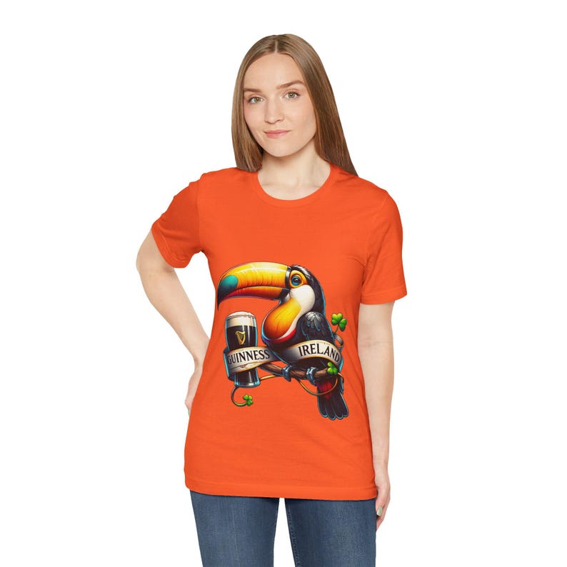 Unisex Vintage-Style Toucan Graphic Tee Top | Ireland & Guinness-Inspired | Retro Softstyle T-Shirt for Beer Enthusiasts | Unique Irish Gift image 5