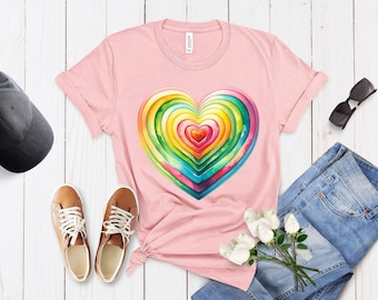 Tシャツ・カットソー [RAIVE] Drawing Heart Graphic T-shirts (3 COLOR) 3D Heart Break Through Wall Unisex T-shirt - Valentine's Day