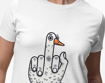 Funny Goose Middle Finger Unisex T-Shirt,Quirky & Bold Novelty Tee Design for a Touch of Attitude,Perfect for Gag Gifts,Humor Fans Top Shirt