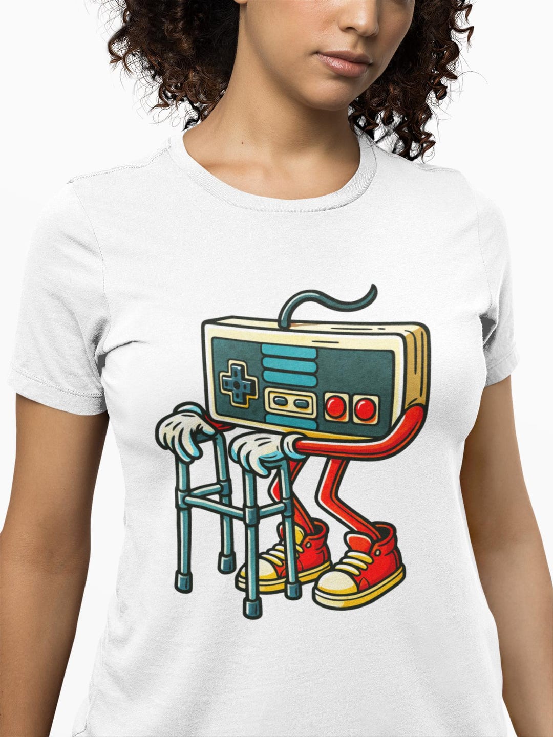 Old Gamer Retro Controller With Walker Unisex T-shirt for Adults