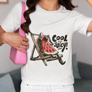 Summer Vibes Watermelon T-Shirt, Unisex Graphic Tee Top, Cool and Juicy, Fruit Lover Gift, Fun Beachwear, Casual Street Style, Unique Design